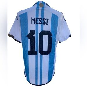 Messi 2022 Adidas Argentina Home Soccer Jersey  Men XXL